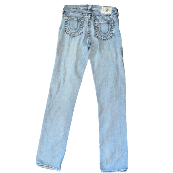 True Religion Billie Jeans Womens Size 28 Mid Rise Straight Leg Light Wash Denim - Picture 1 of 4